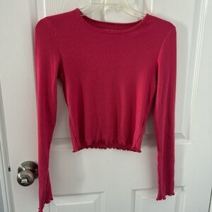 Women's Ribbed Pink Top